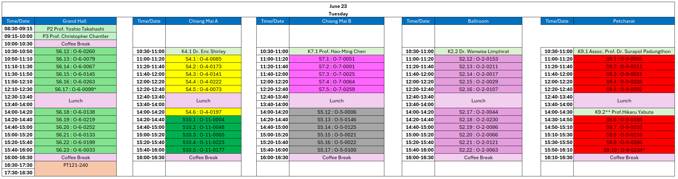 Timetable 23