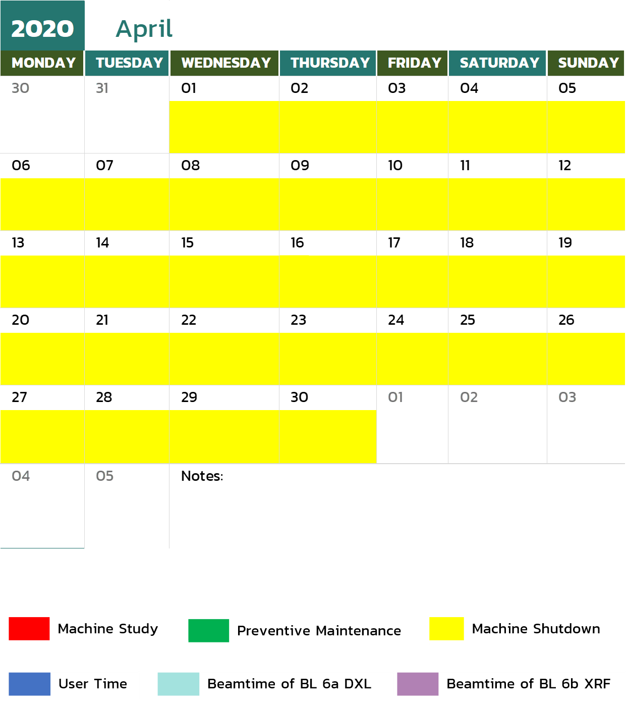 calendar april revise
