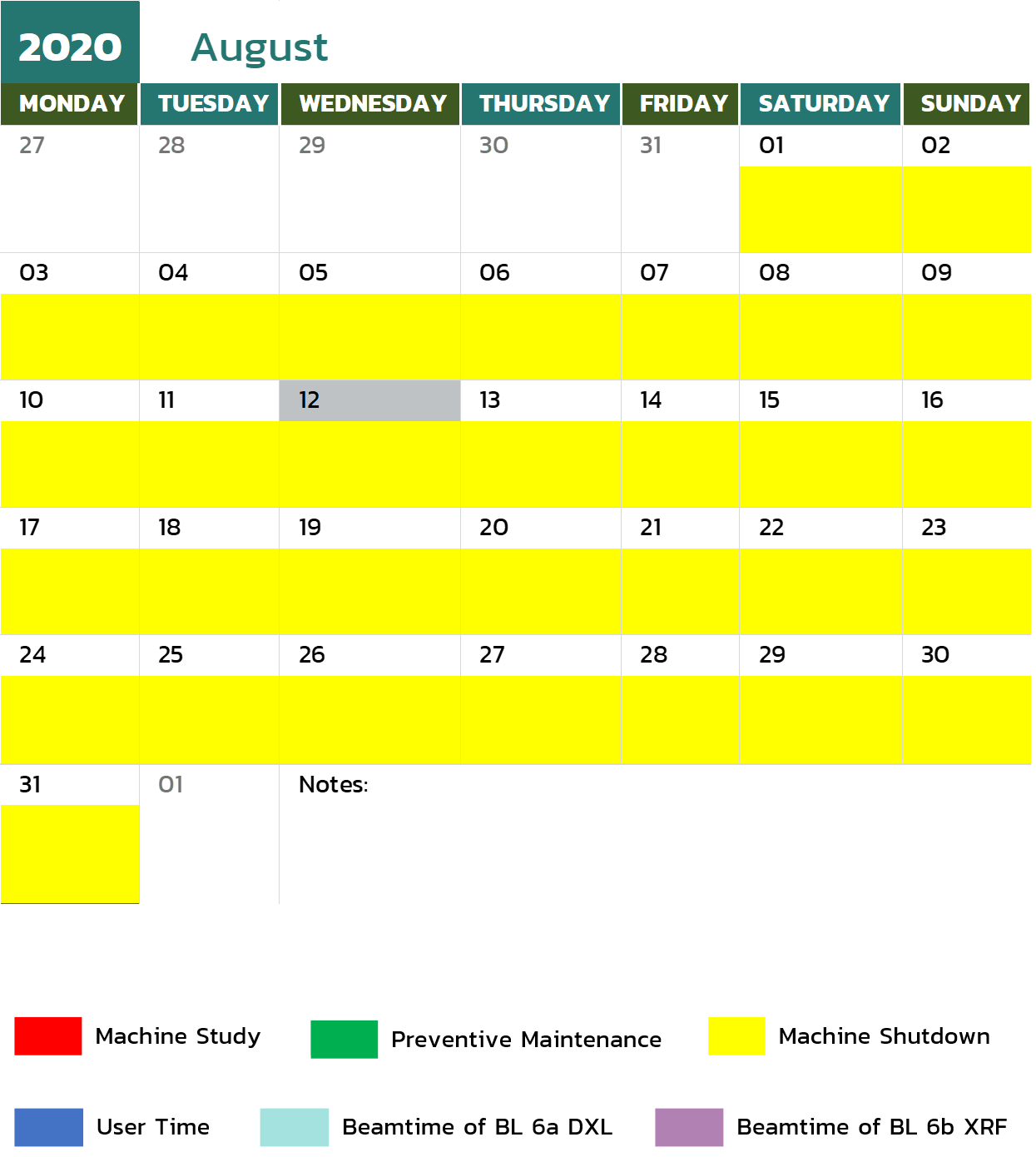 calendar august