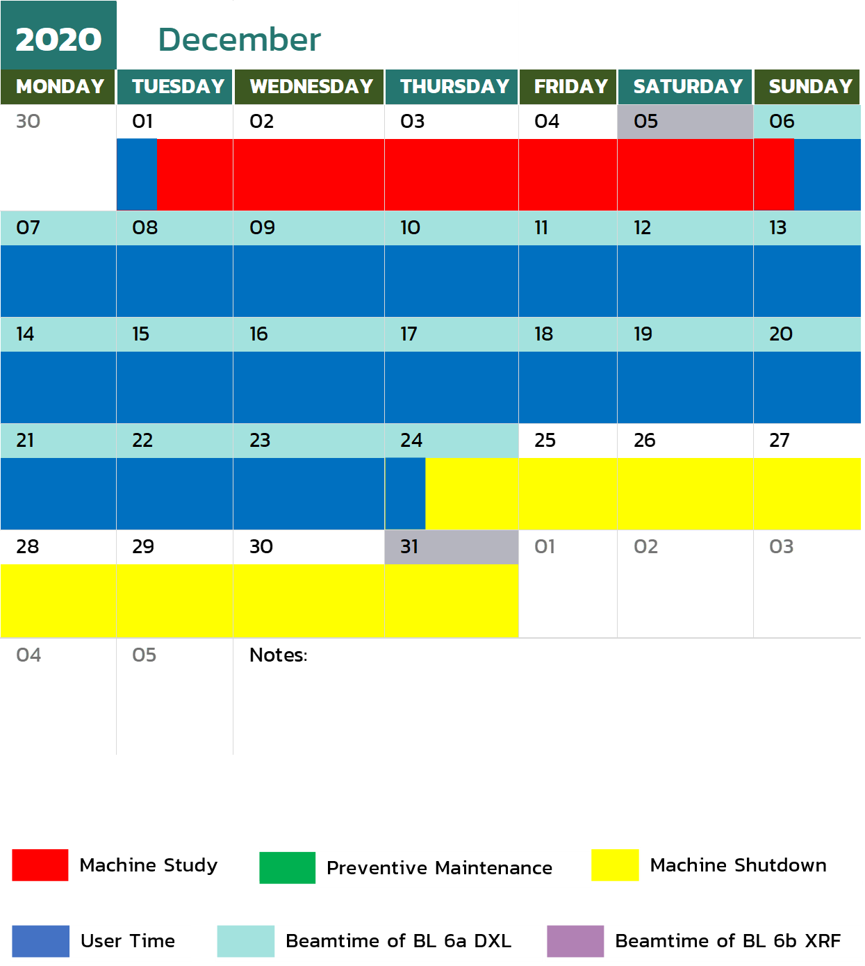 calendar dec