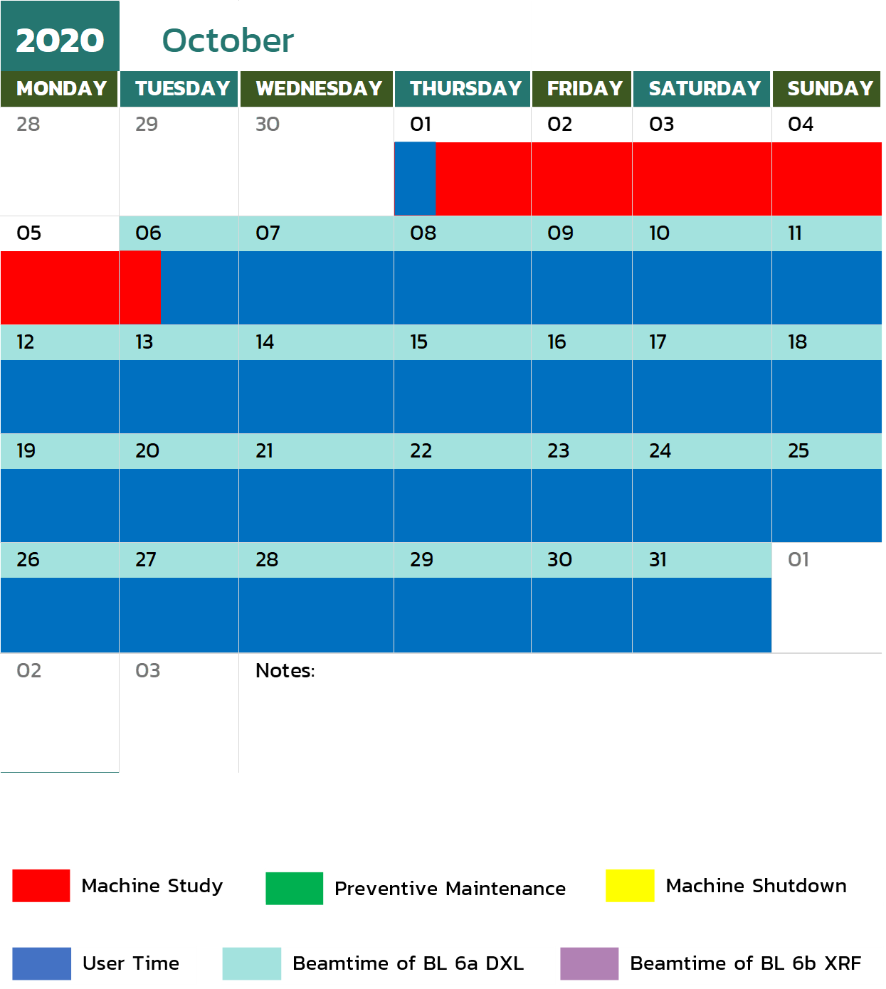 calendar oct