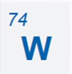 74 W